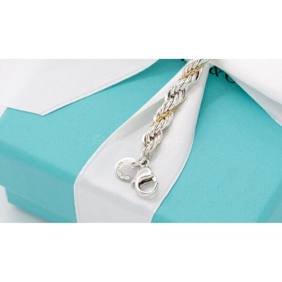Tiffany & Co. Bracelet Vintage Twisted Rope Unisex Bracelet in Silver & 18K Gold - Picture 3 of 7